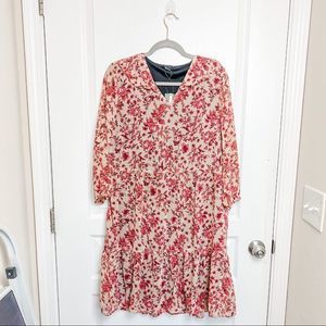 Floral Red and Cream Dress